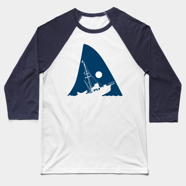 Jaws Baseball T-Shirt by albertocubatas